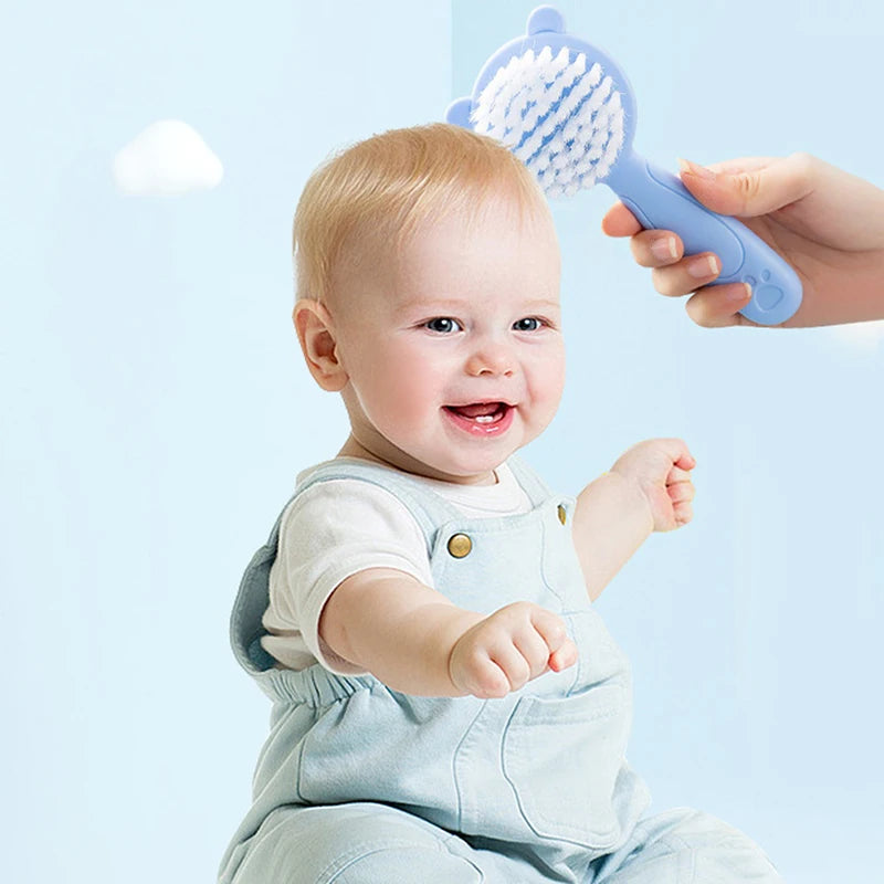 2 Pcs/Set Cute Kids Baby Small Hair Brush And Comb Set For Newborns & Toddlers Baby Brush Soft Bristles Baby Hair Care Gift - Sun Studio
