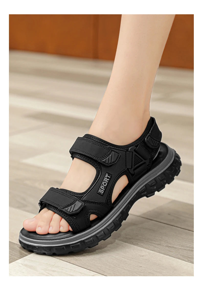Sandals men summer fashion new style outdoor wear soft sole wear-resistant anti slip anti odor breathable dual-use beach sandals - Sun Studio