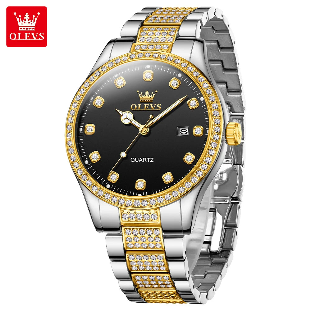 OLEVS New Fashion Mens Watches Top Brand Luxury Quartz Wrist Watch Man Sport Stainless Steel Watch for Men Reloj Hombre 2025 - Sun Studio