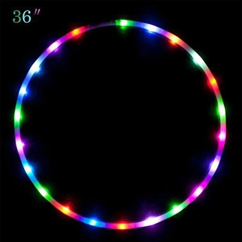 LED Colorful Fitness Circle Performing Arts Abdominal Fat Loss Light Fitness Crossfit Foldable Sport Hoop Gym Fitness Equipments - Sun Studio