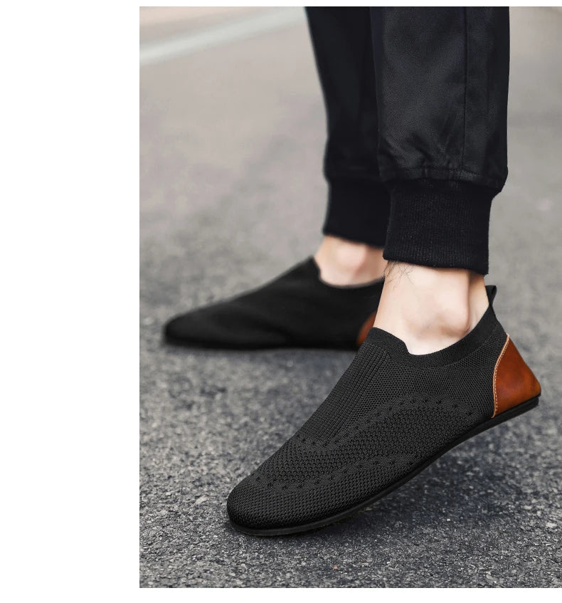 YRZL Loafers Men Soft Driving Moccasins High Quality Flats Male Walking Shoes Breathable Mesh Casual Loafers Slip on Mens Shoes - Sun Studio