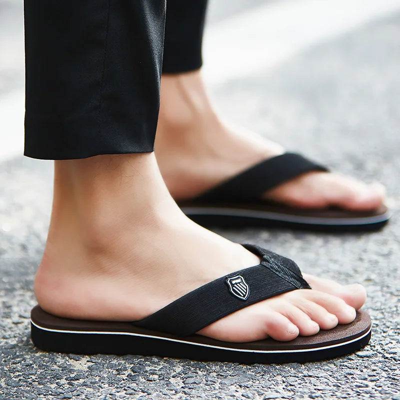 Summer Slippers Men Flip Flops Beach Sandals Non-Slip Casual Flat Shoes 2023 Slippers Indoor House Shoes For Men Outdoor Slides - Sun Studio