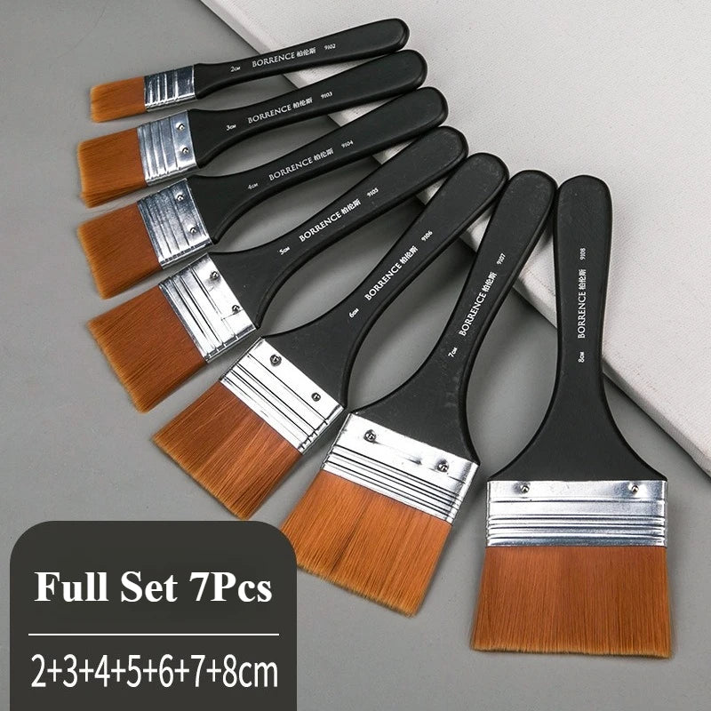 Borrence 1/2/3/5pcs Memory Nylon Paint Brushes Set for Acrylic Oil Drawing Watercolor Wooden Painting Brush Tools Art Supplies - Sun Studio