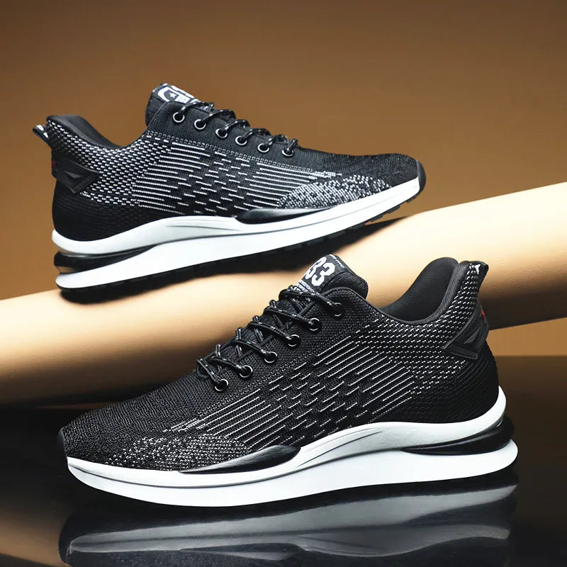 Men Sneakers Sports Lift  Height Increase Insole 6cm Mesh Plus Size 37-44 - Sun Studio