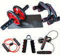 Abdominal Wheel Set Grip Push-up Bracket Abdominal Wheel Skipping Rope Combination Set Home Sports Fitness Workout Equipments - Sun Studio