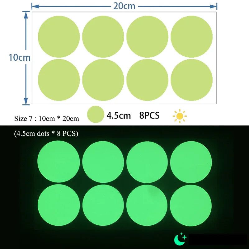 Luminous Round Dot Wall Stickers Kids Room Background Decoration Self-adhesive Decals Bedroom Home Decor Glow In The Dark Mural - Sun Studio
