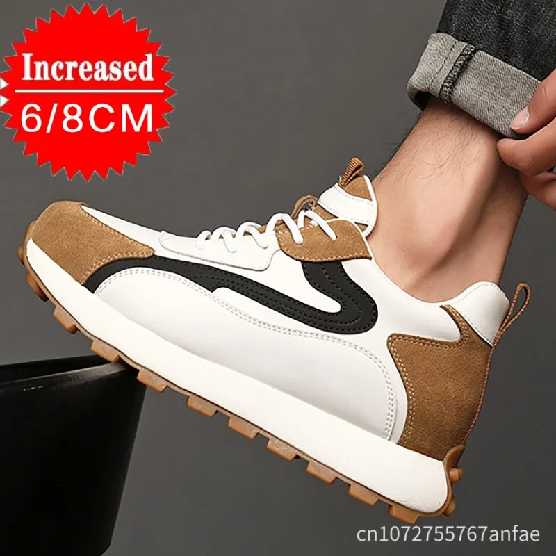 High Quality Flat/6/8 Cm Men Elevator Sneakers Summer Casual Trainers Height Increase Shoes Mesh Student Running Men Lift Shoes - Sun Studio