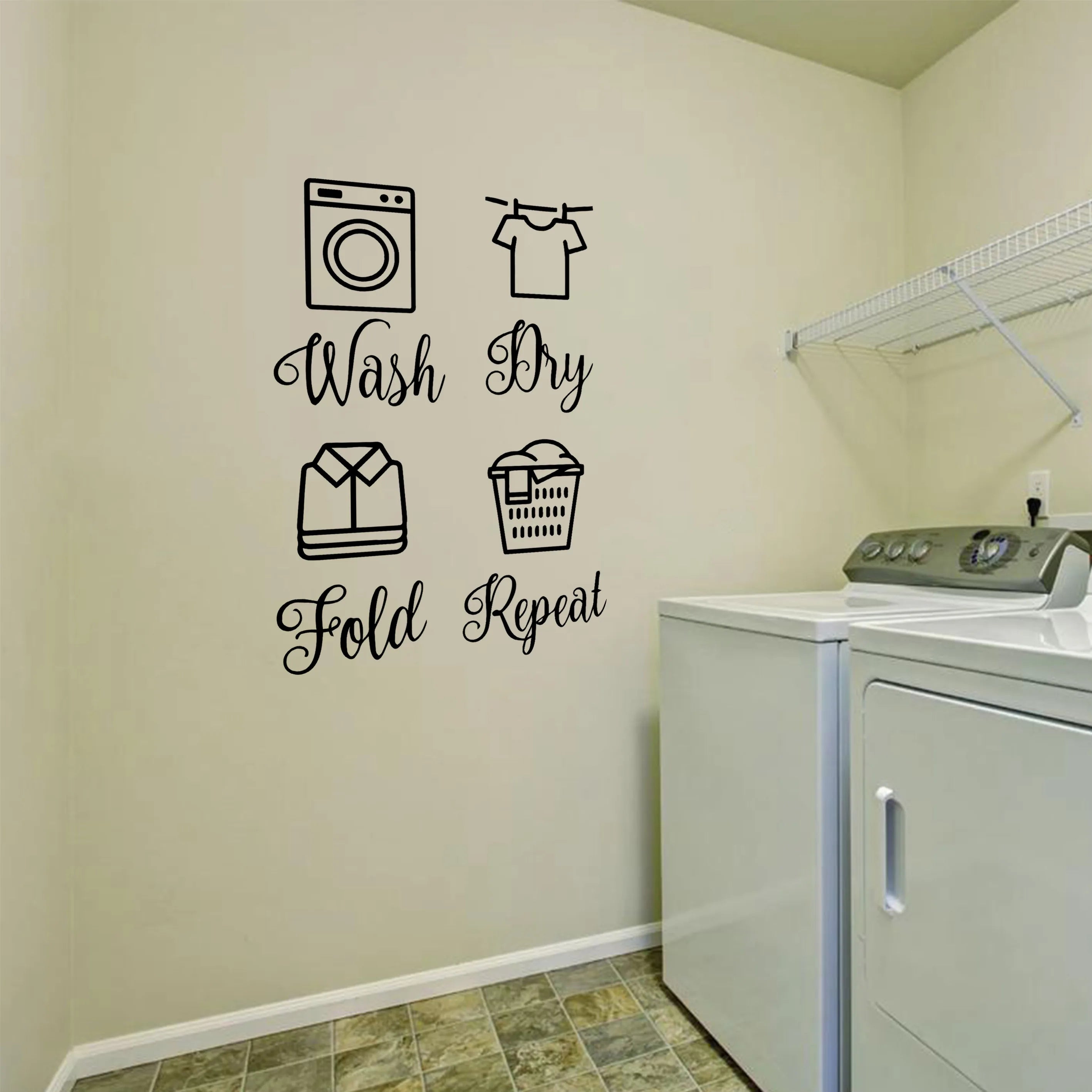 1 pc Laundry room New Wall Decal Art Vinyl Stickers For Home Decor Living Bedroom Decoration Accessories Murals - Sun Studio