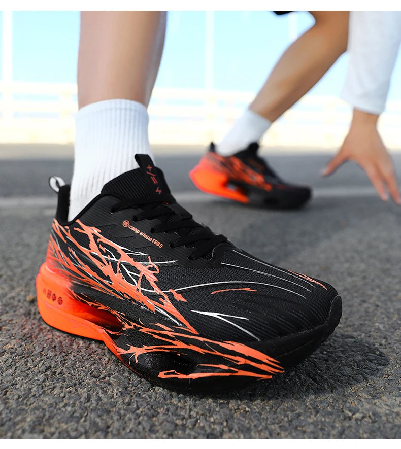 Men Sport Shoes Professional Cushioned Carbon Plate Running Shoes Breathable Couple Casual Sneakers Marathon Athletic Footwear