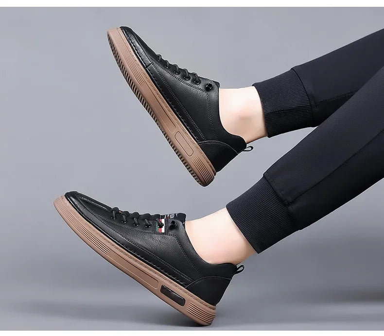New Leather Shoes for Men Non-slip Sports Fashion Comfortable Sneakers Male Flat Slip-on Casual Brand Men's Casual