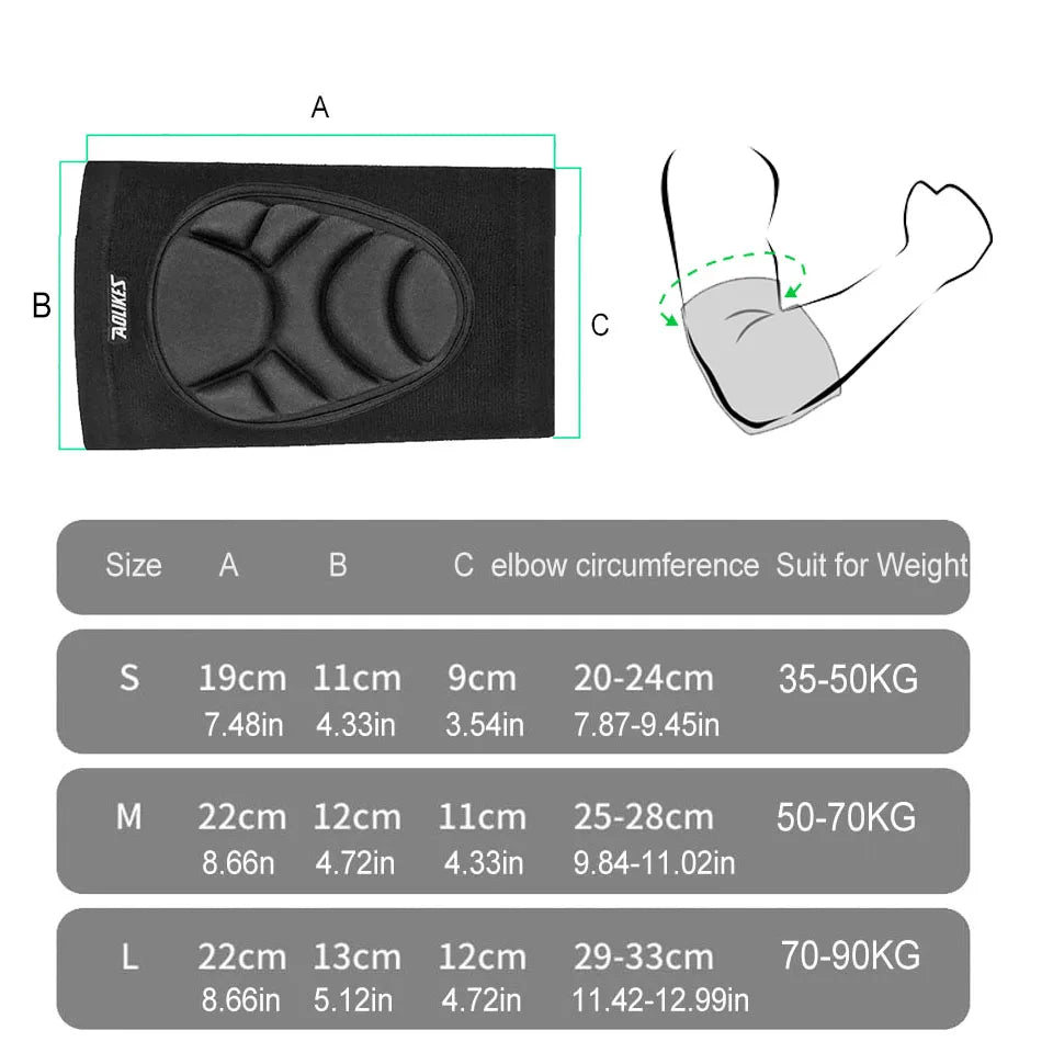 AOLIKES 1Pair Elbow Pads Elbow Protector Volleyball Sponge Support Compression Elbow Braces for Basketball Tennis Football - Sun Studio