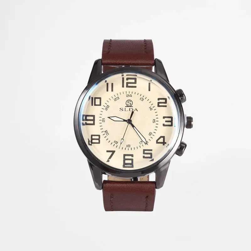 Vintage Men's Watches Sports PU Belt Watch Men's Fashion Trend Digital Student Watch Men's Quartz Watches Relogios Masculino - Sun Studio