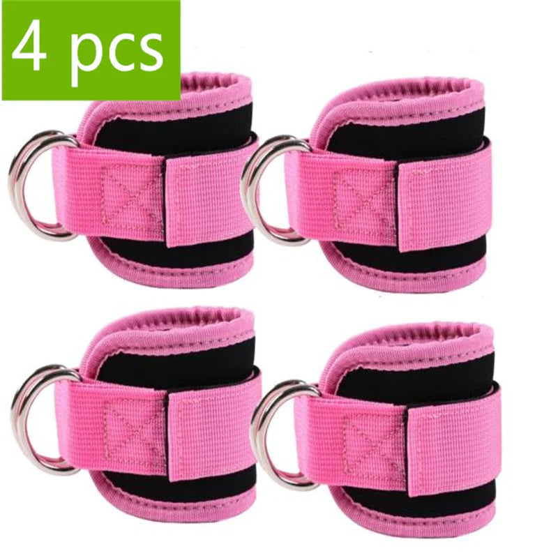 1/2/4 Pcs Cable Ankle Straps Double D-Ring Ankle Cuffs For Gym Workouts Glutes Legs Strength Training Support Sport Abductors - Sun Studio