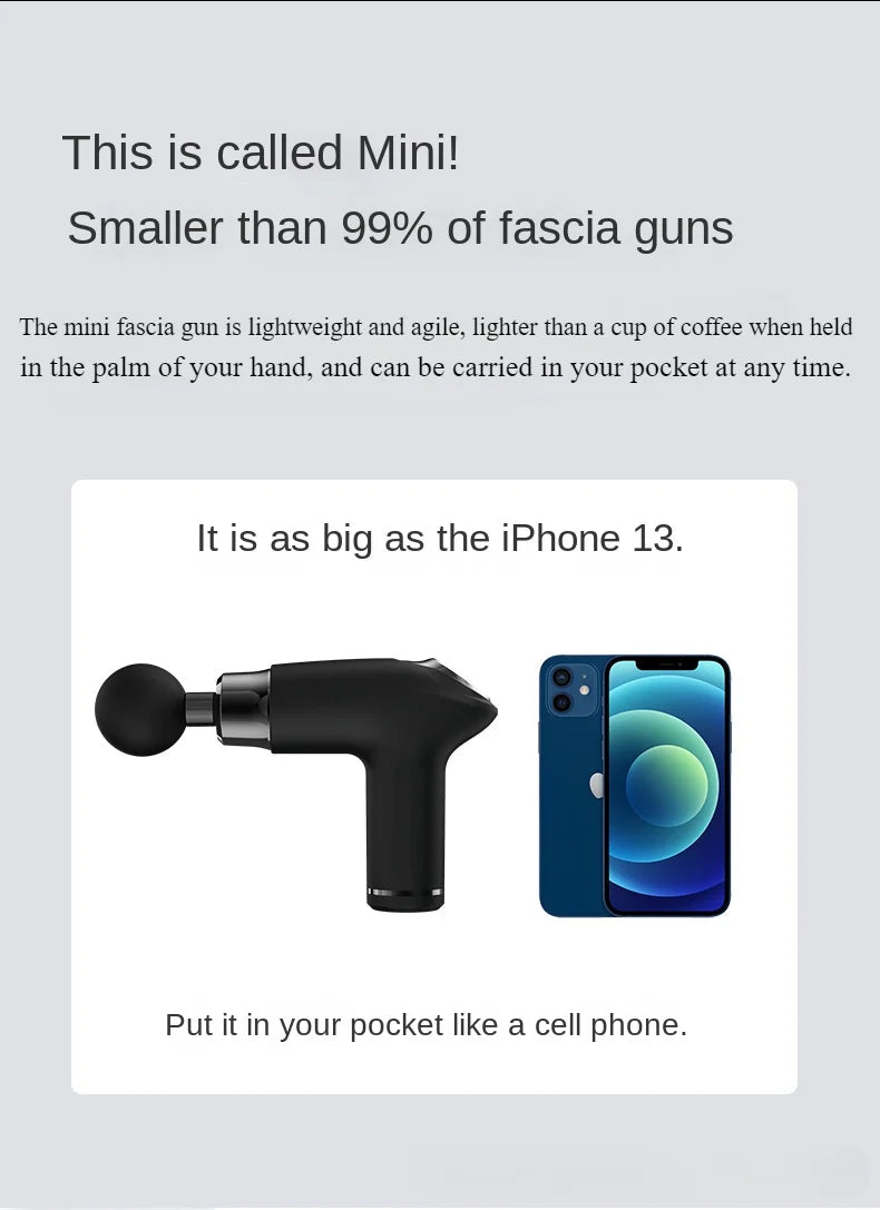 Fitness Relaxation Muscle Electric Intelligent Mini Massager Multi speed Variable speed Vibration Multi functional Fascia Gun - Sun Studio