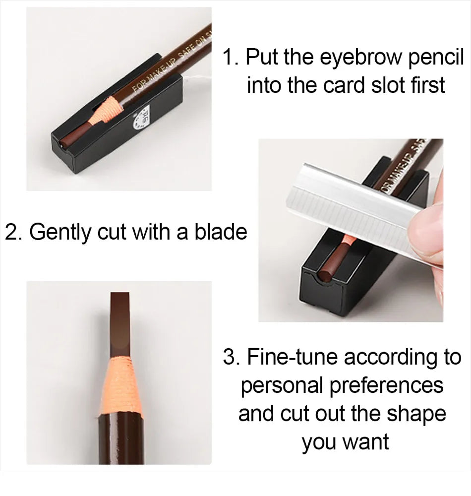 Eyebrow Pencil Microblading Supplies Set Waterproof Eyebrow Tattoo Tint Enhancers With Sharpener Brow 10Pcs Brow Trimmer Blade - Sun Studio