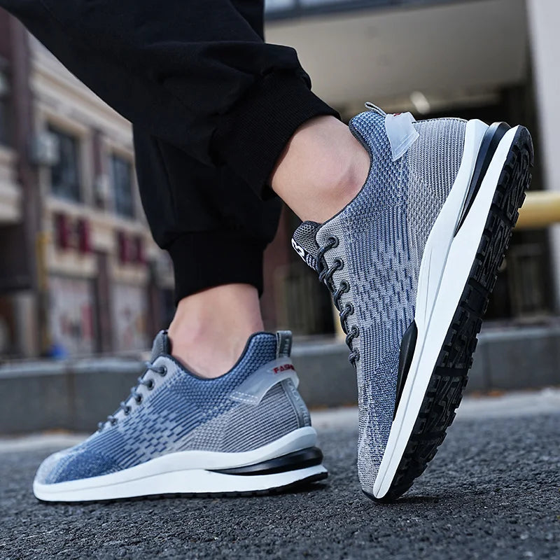 Men Sneakers Sports Lift  Height Increase Insole 6cm Mesh Plus Size 37-44 - Sun Studio
