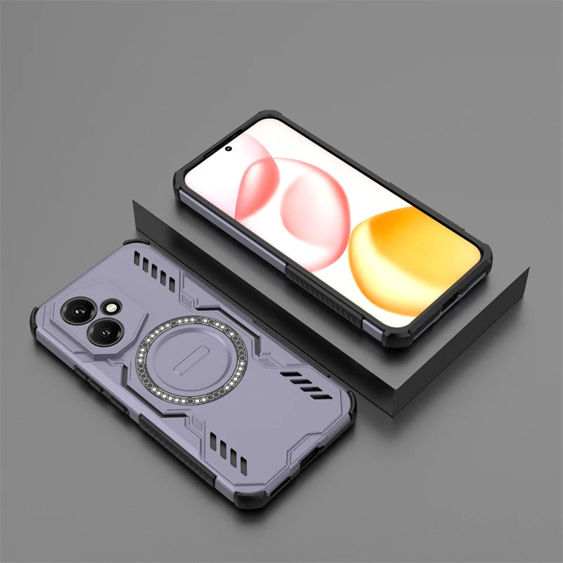 Shockproof Armor Case For Honor 400 Magnetic Adsorption Wireless Charge Cover For Honor 400 Pro 400 Lite Case For Honor 400 Case - Sun Studio
