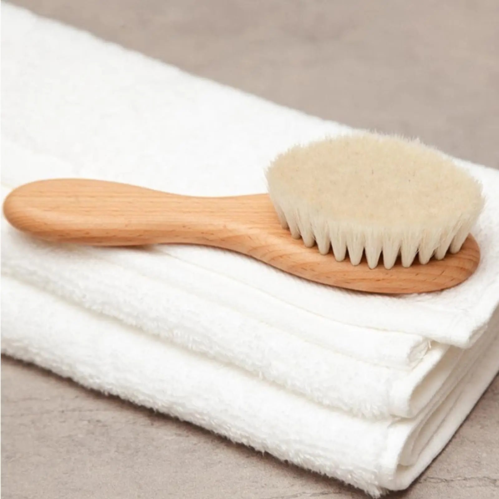 Kids Hair Brush Set Natural Soft Bristles Wooden Handle Baby Detangling Comb Styling Care Scalp Massage for Girls Home Daily - Sun Studio