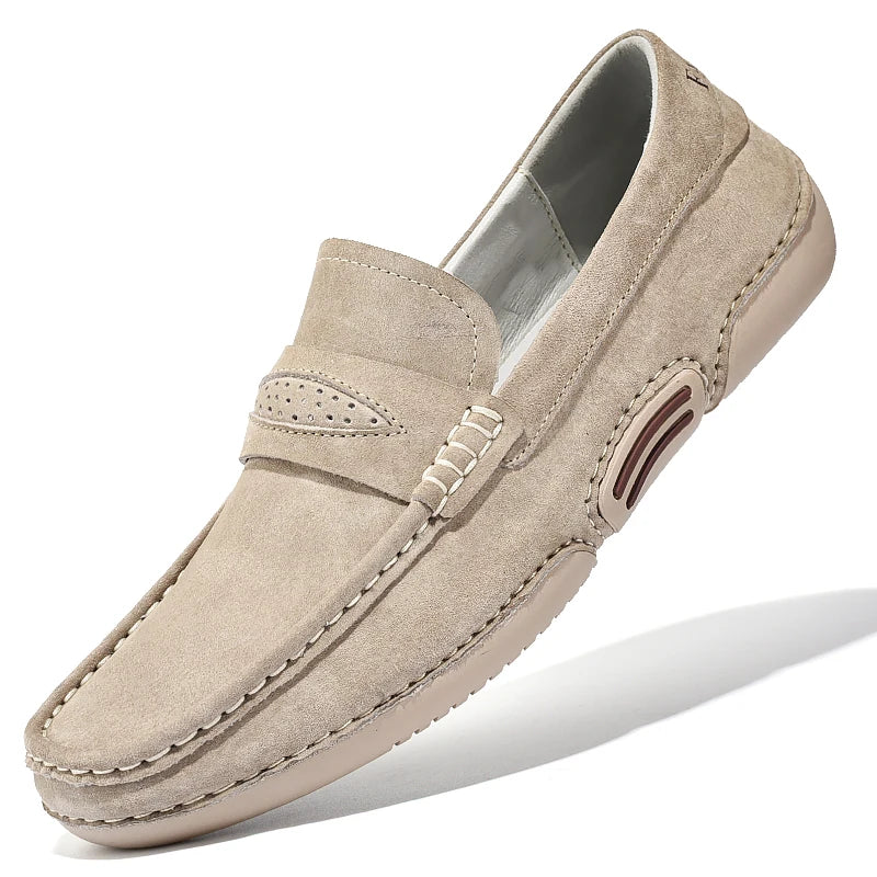 Quality Genuine Leather Shoes Men Loafers Slip On Soft Leather Casual Men Shoes Comfort Driving Shoes Men Flats Walking Footwear - Sun Studio