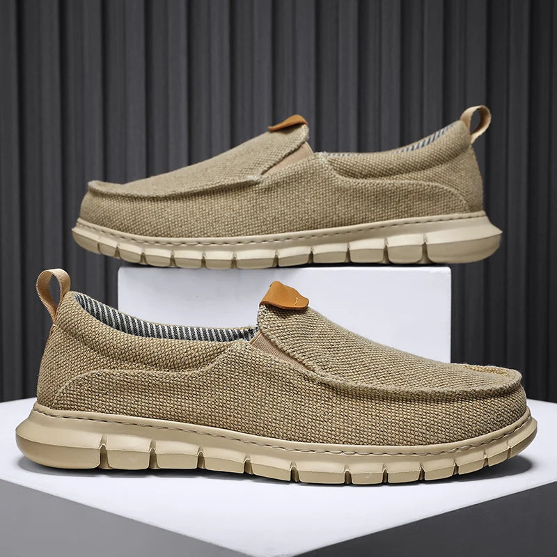 New Men Canvas Shoes Fashion Men's Casual Shoes Light Non-slip Loafer Washed Denim Flat shoes Outdoor Sneakers Vulcanized Shoes - Sun Studio
