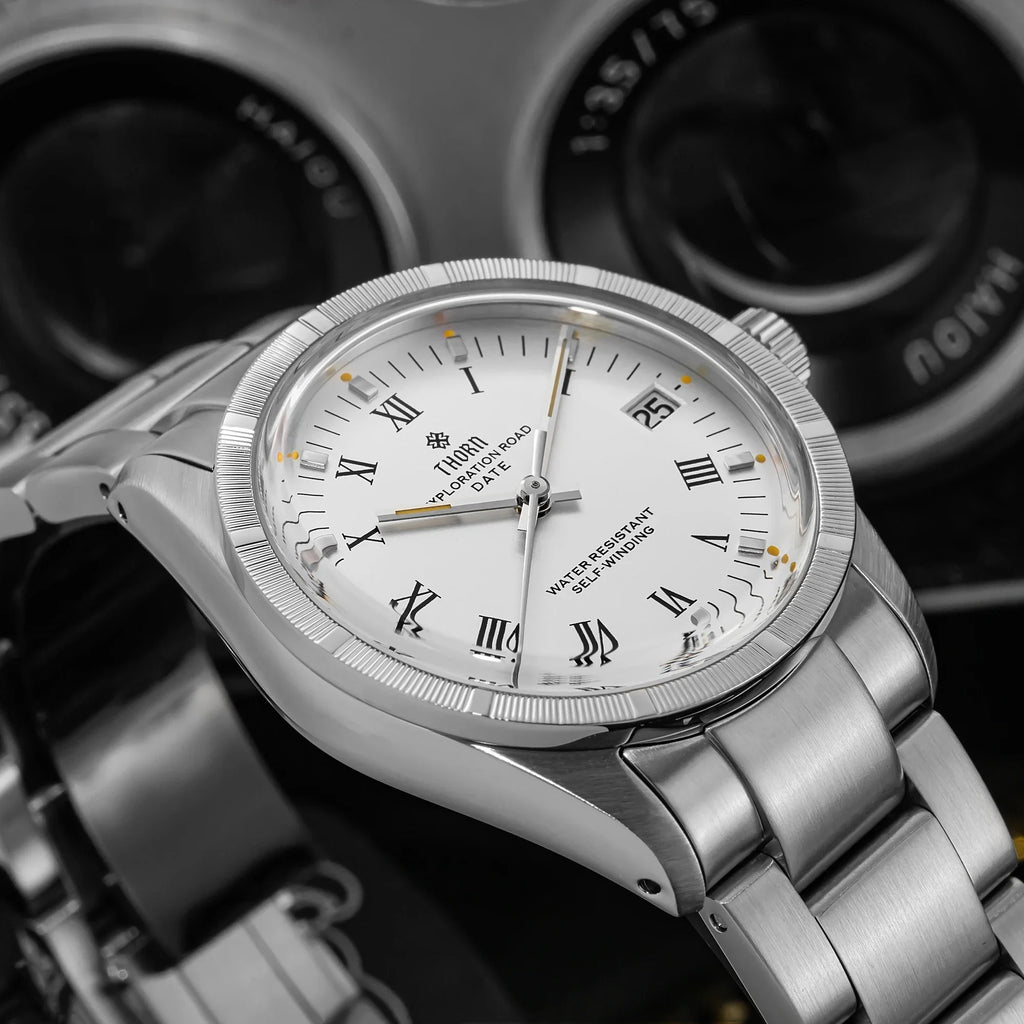 THORN T004 34mm Retro Men's Watch Automatic Movement Watch Hemisphere Sapphire Luminous 10Bar Waterproof Watches - Sun Studio