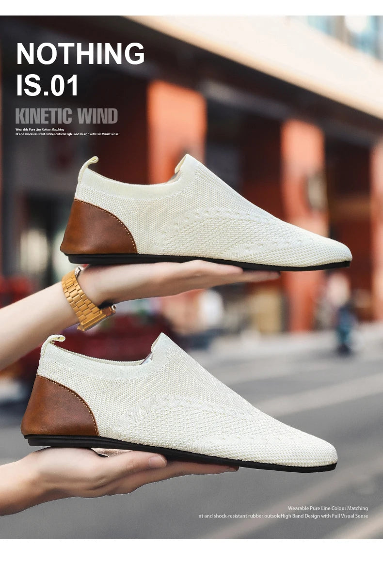 YRZL Loafers Men Soft Driving Moccasins High Quality Flats Male Walking Shoes Breathable Mesh Casual Loafers Slip on Mens Shoes - Sun Studio
