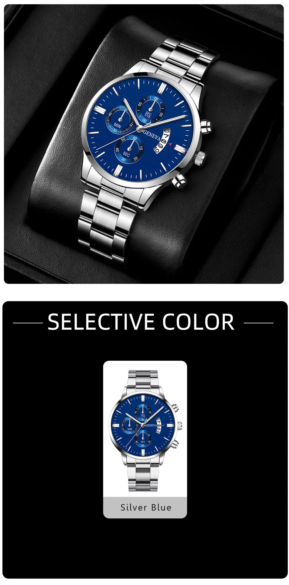 2023 Luxury Fashion Mens Watches Silver Stainless Steel Quartz Wrist Watch Men Business Watch Male Calendar Clock Reloj Hombre - Sun Studio