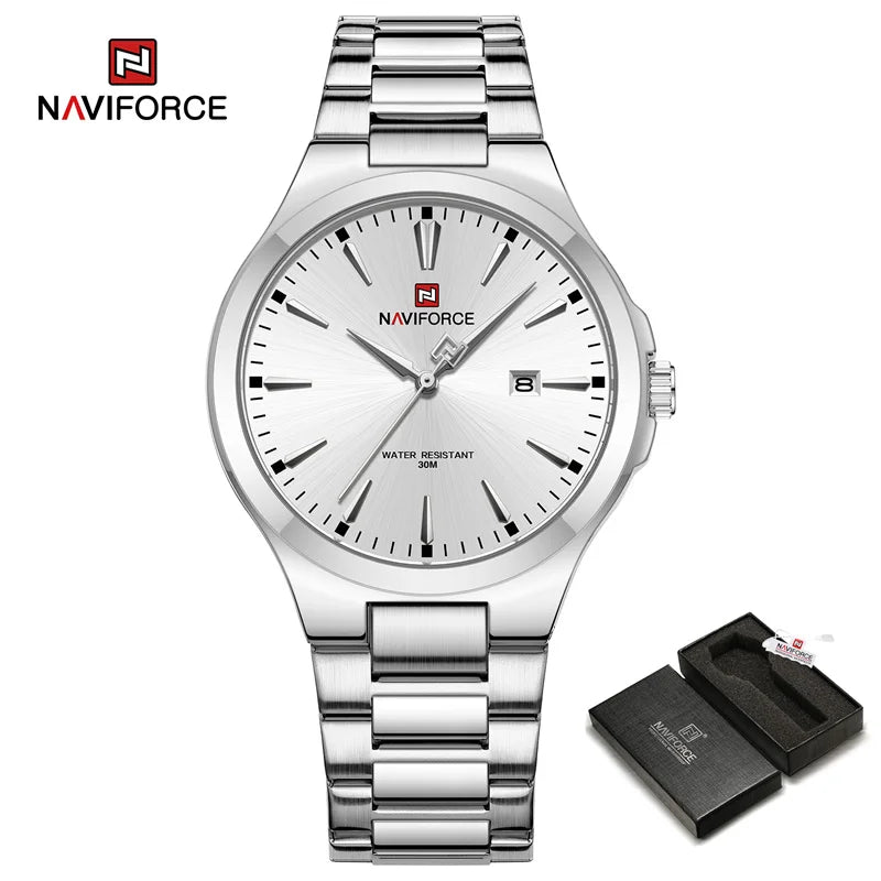 NAVIFORCE Original Fashion Watches for Men Stainless Steel Simple Elegant Clock Male Waterproof Wrist watch Relogio Masculino - Sun Studio