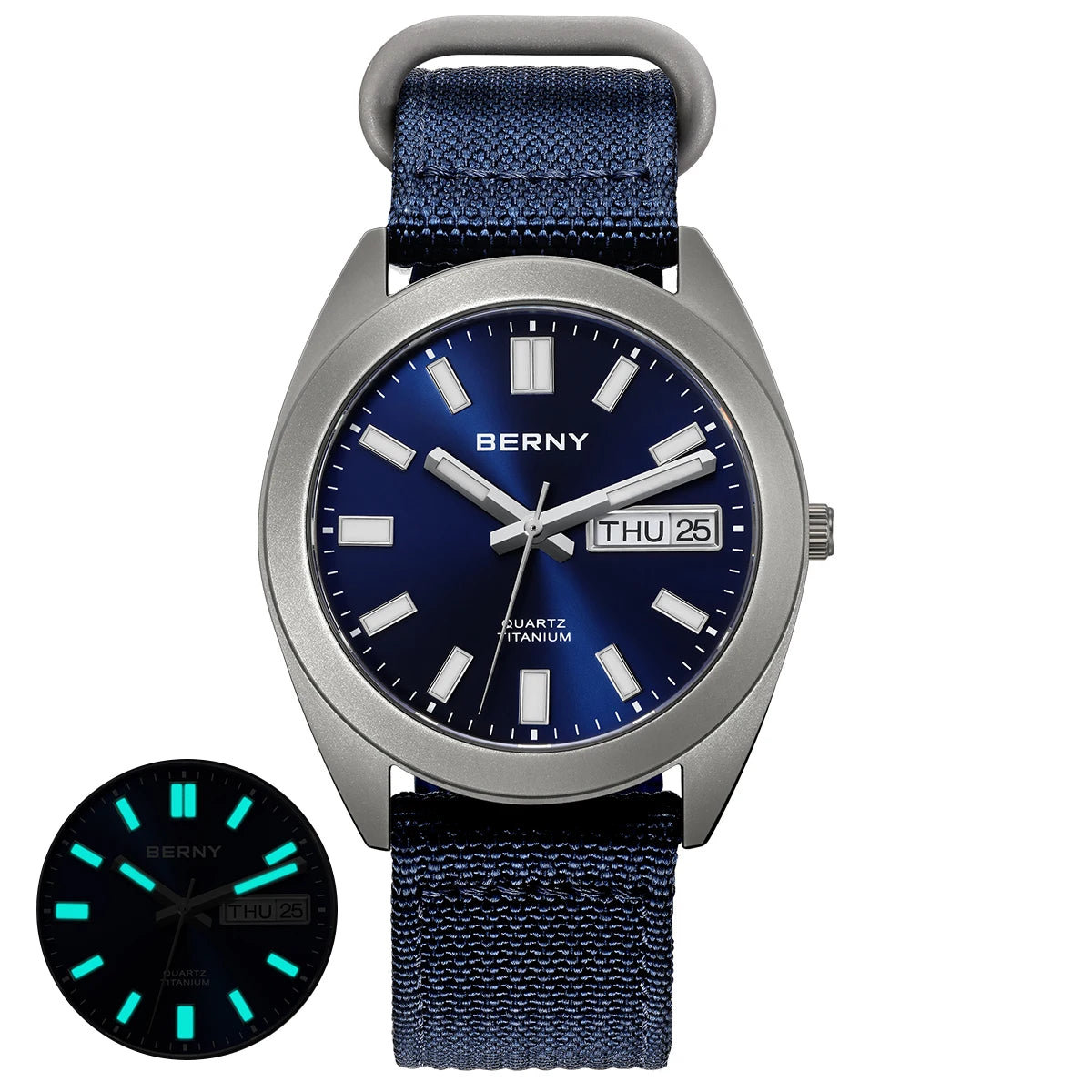 BERNY Titanium Watch for Men Supper Light Weight Wristwatch Super Luminous Sapphire 10ATM Waterproof Sport Field Quartz Watches - Sun Studio