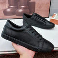 Spring Summer Flat Mens Casual Shoes Soft Pure Black Fashion Male Footwear Cool Young Man Street Style Comfortable - Sun Studio
