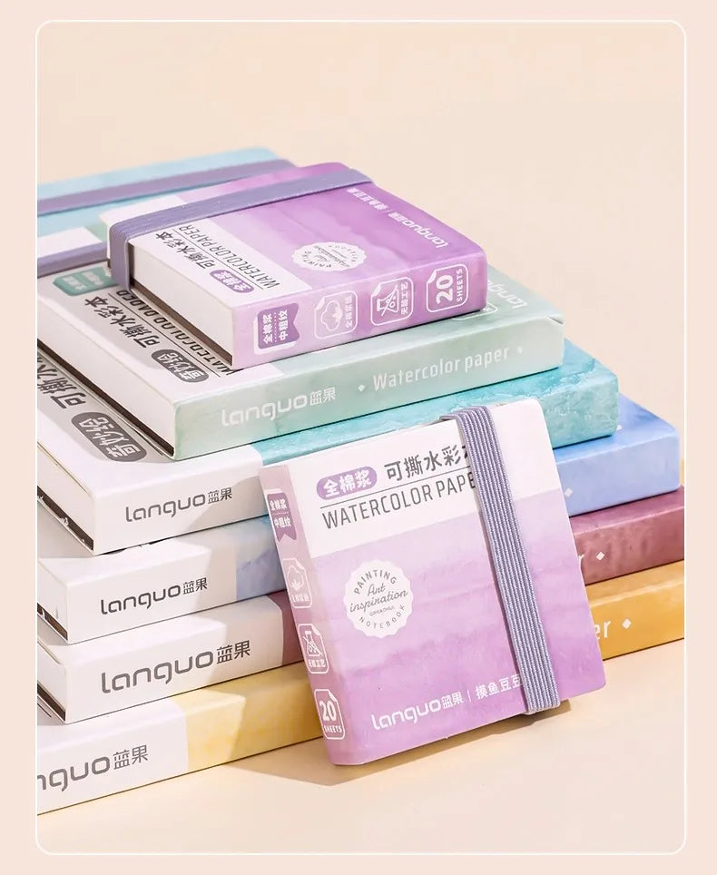 LANGUO Portable 300G Thick Cotton Watercolor Tearable Book Coated Paper Medium Rough Texture Album Sketchbooks School Stationery - Sun Studio