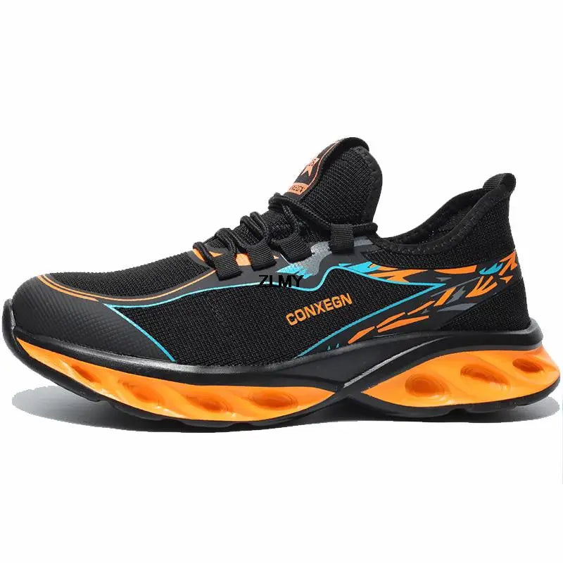 Fashion Safety Shoes for Men Steel Toe Sneakers Puncture Proof Industrial Work Shoes Man Breathable Work Safety Boots Anti-smash - Sun Studio