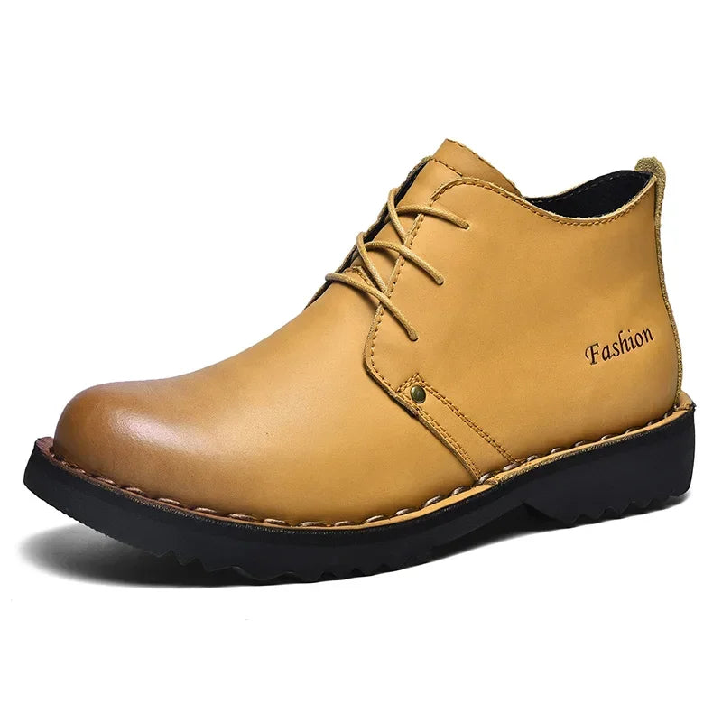VIPOL Tooling Boots for Men Retro Leather Shoes Comfortable Platform Leisure Flats Classics Outdoor Leisure Men's Boot - Sun Studio