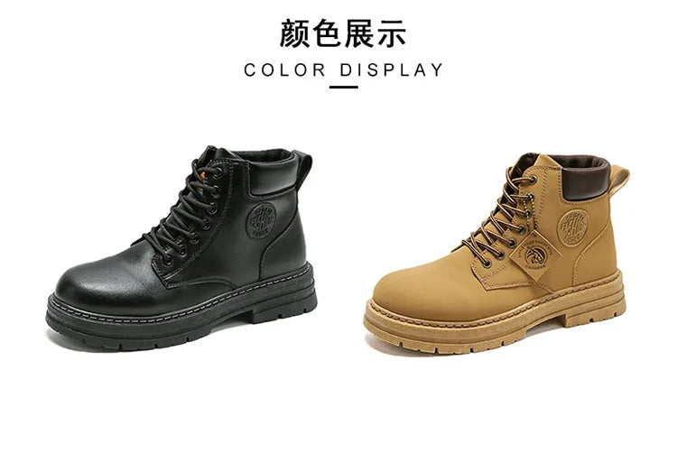 Men's Designer Motorcycle Boots Fashion Comfortable High Top Platform Work Boots Winter Hot Selling Mens Green Hiking Boots 2026 - Sun Studio