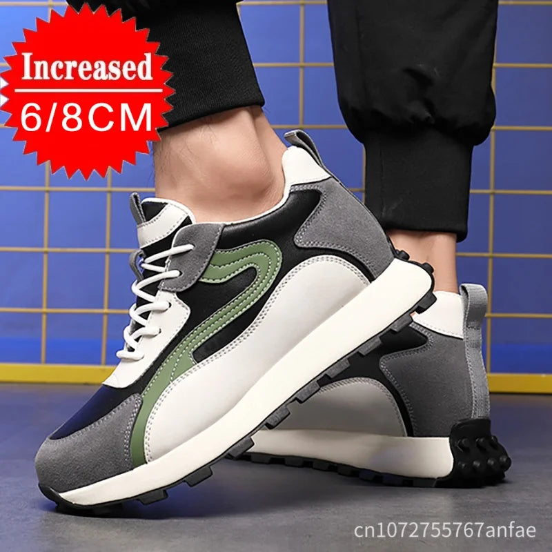 High Quality Flat/6/8 Cm Men Elevator Sneakers Summer Casual Trainers Height Increase Shoes Mesh Student Running Men Lift Shoes - Sun Studio