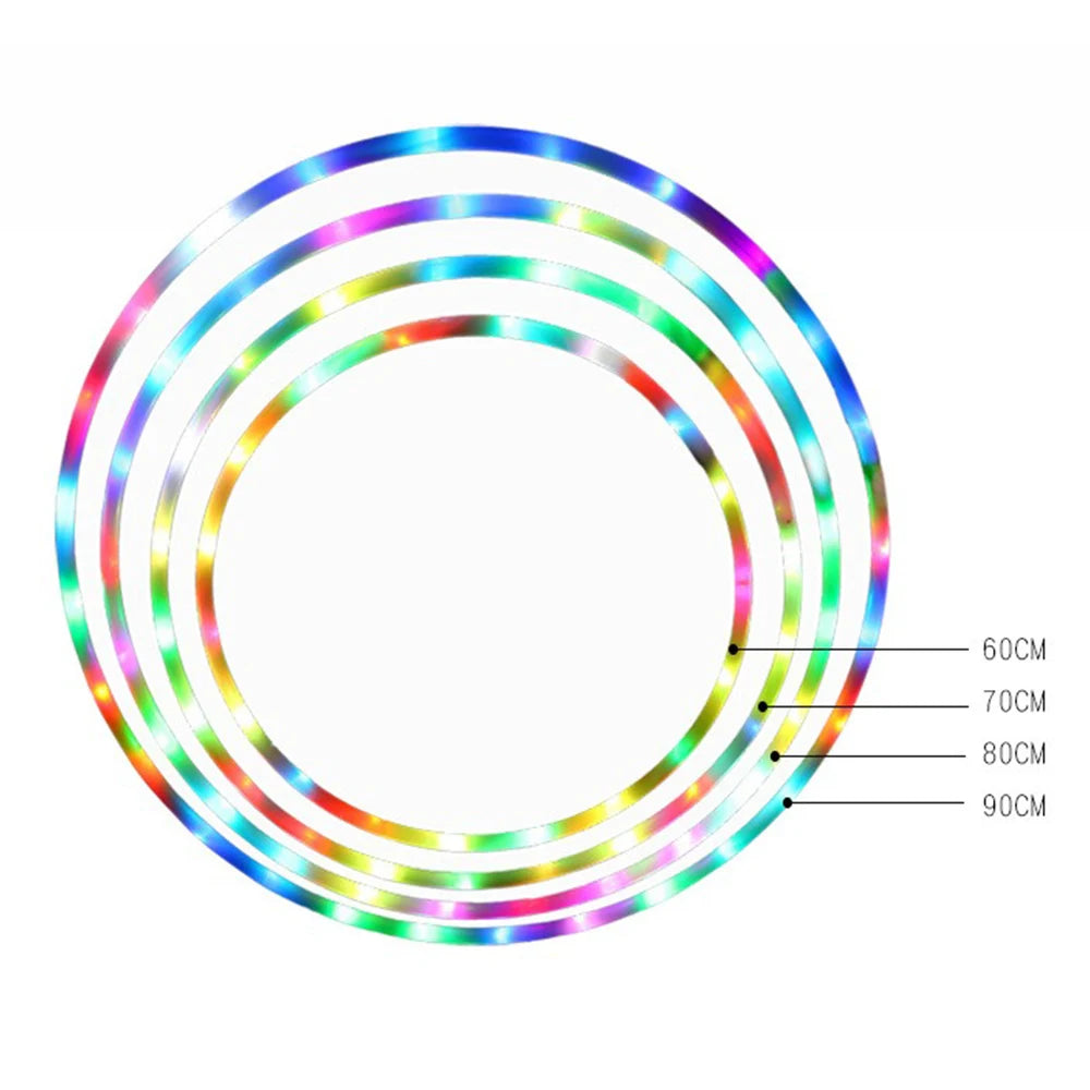 LED Colorful Fitness Circle Performing Arts Abdominal Fat Loss Light Fitness Crossfit Foldable Sport Hoop Gym Fitness Equipments - Sun Studio