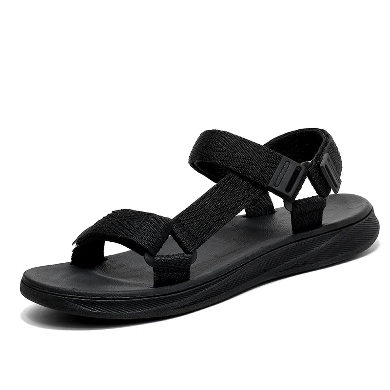 Black Men's Outdoor Casual Arch Support Sandals Anti-Slip Breathable Beach Holiday Sports Sandals for Summer Walking Size 40-45 - Sun Studio