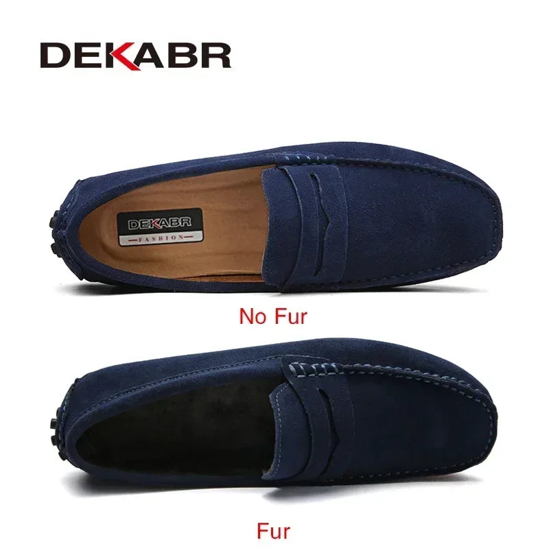 DEKABR Size 49 Men Casual Shoes Fashion Men Shoes Genuine Leather Men Loafers Moccasins Slip On Men's Flats Male Driving Shoes - Sun Studio