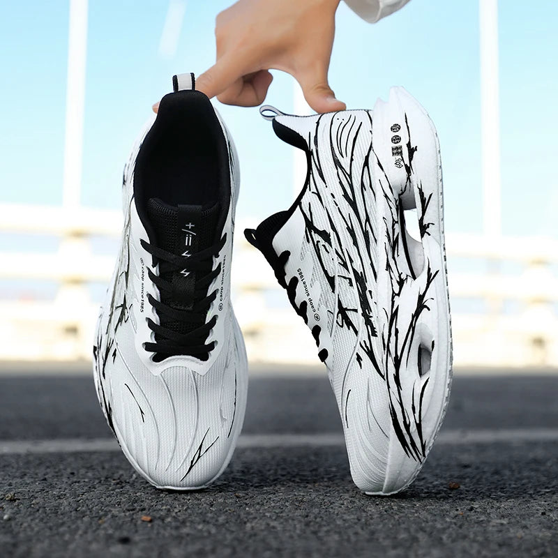 Men Sport Shoes Professional Cushioned Carbon Plate Running Shoes Breathable Couple Casual Sneakers Marathon Athletic Footwear