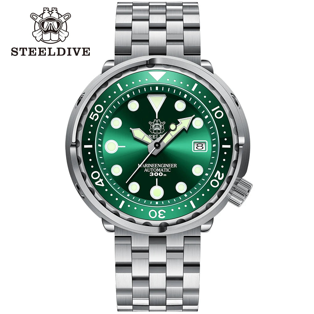 STEELDIVE SD1975 Luxury Automatic Watches Men Dive Watch 30Bar Waterproof Luminous Clock Sapphire Mirror Mechanical Wristwatch