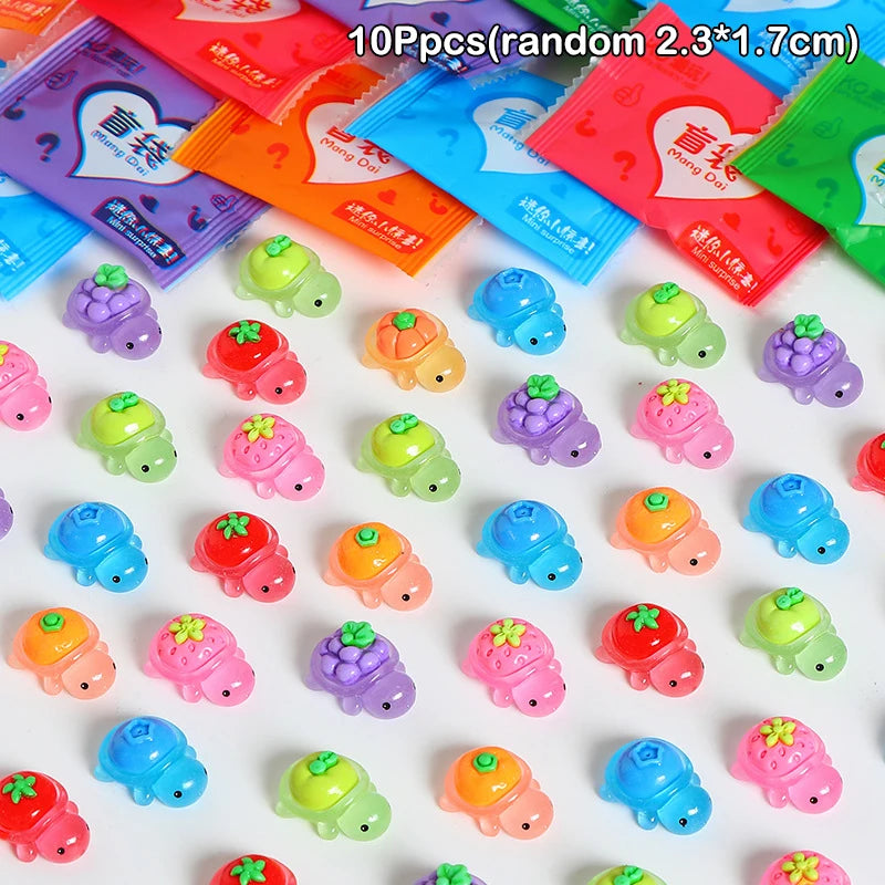 10pcs Cute Landscaping Resin Crafts Glowing Turtle Garden Fish Tank Miniatures Ornaments Mini Luminous Fruit Turtle Home Decor - Sun Studio