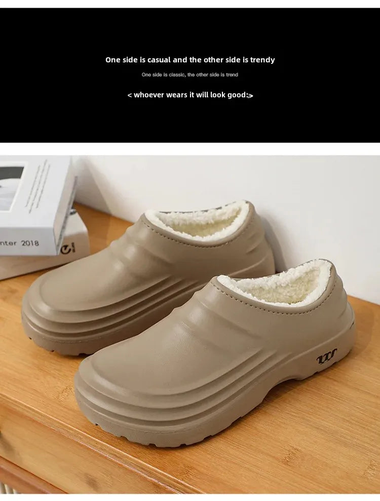 Waterproof Cotton Chef Shoes For Men Anti-Slip Work Footwear Warm Comfortable Kitchen Specialized Shoes With EVA Outsole - Sun Studio