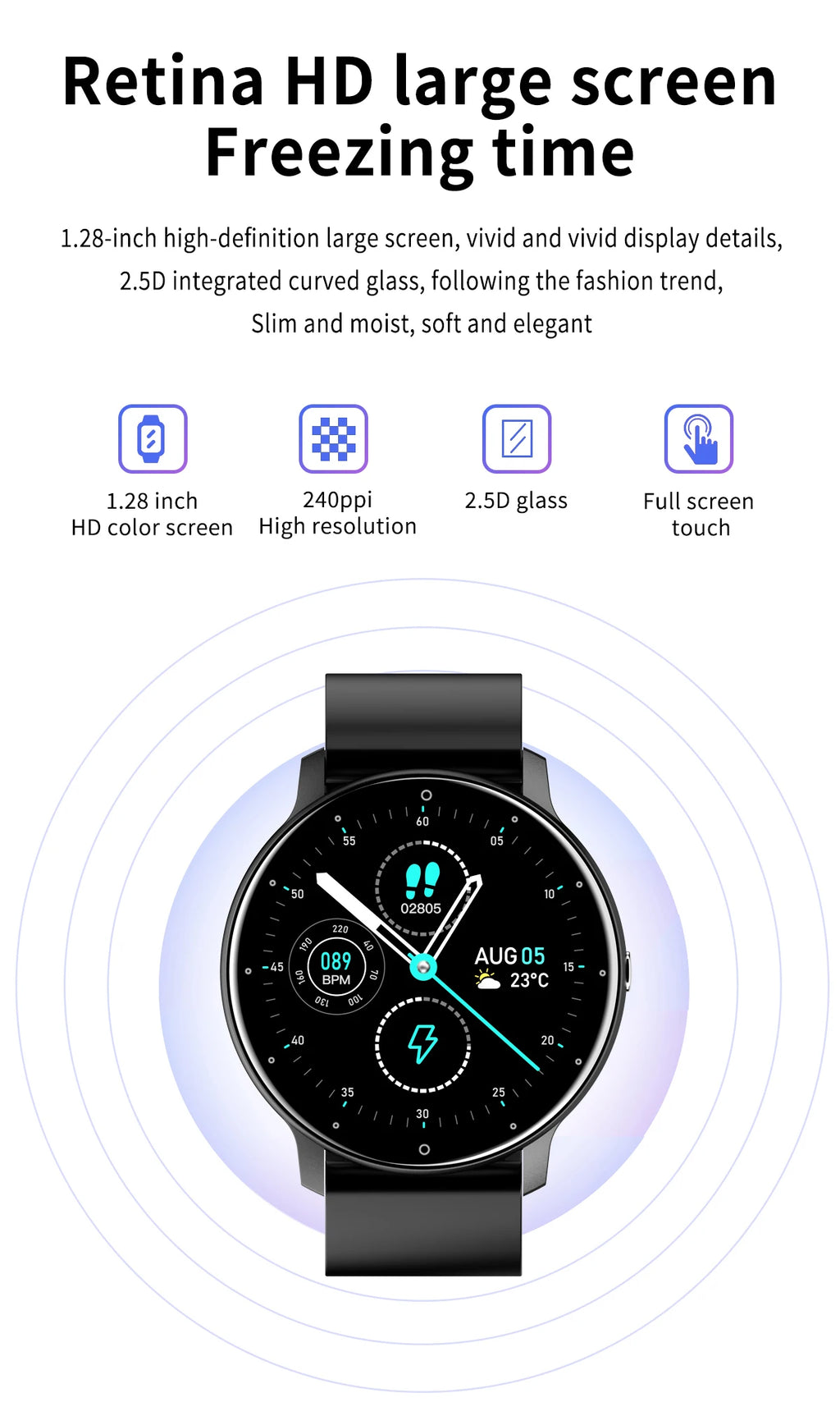 LIGE New Smart Watch Men Sports Fitness Watches Heart Rate Full Touch Screen Bluetooth Call 2026 New Ultra Light Smartwatch Men - Sun Studio