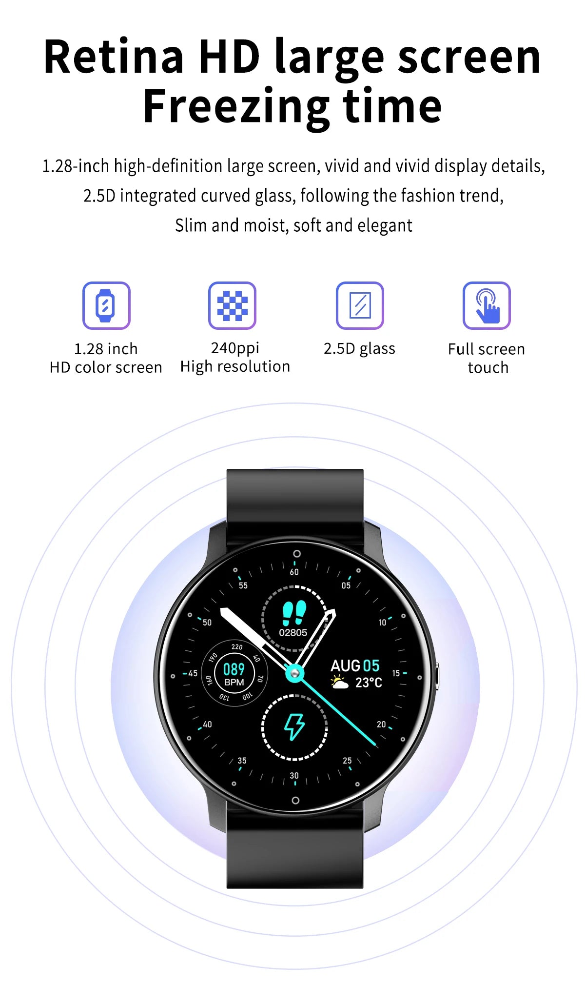 LIGE New Smart Watch Men Sports Fitness Watches Heart Rate Full Touch Screen Bluetooth Call 2026 New Ultra Light Smartwatch Men - Sun Studio