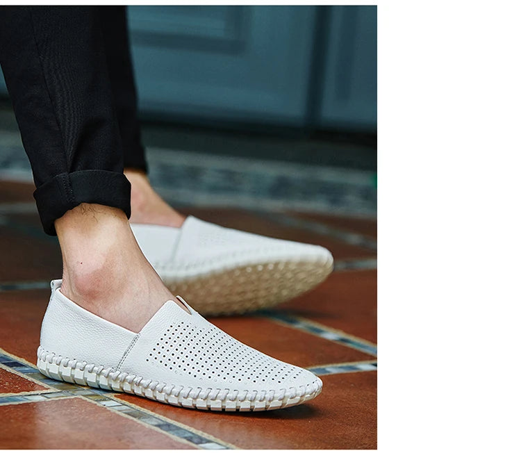 JINTOHO Big Size Men Genuine Leather Shoes Slip On Black Shoes Real Leather Loafers Mens Moccasins Shoes Italian Designer Shoes - Sun Studio