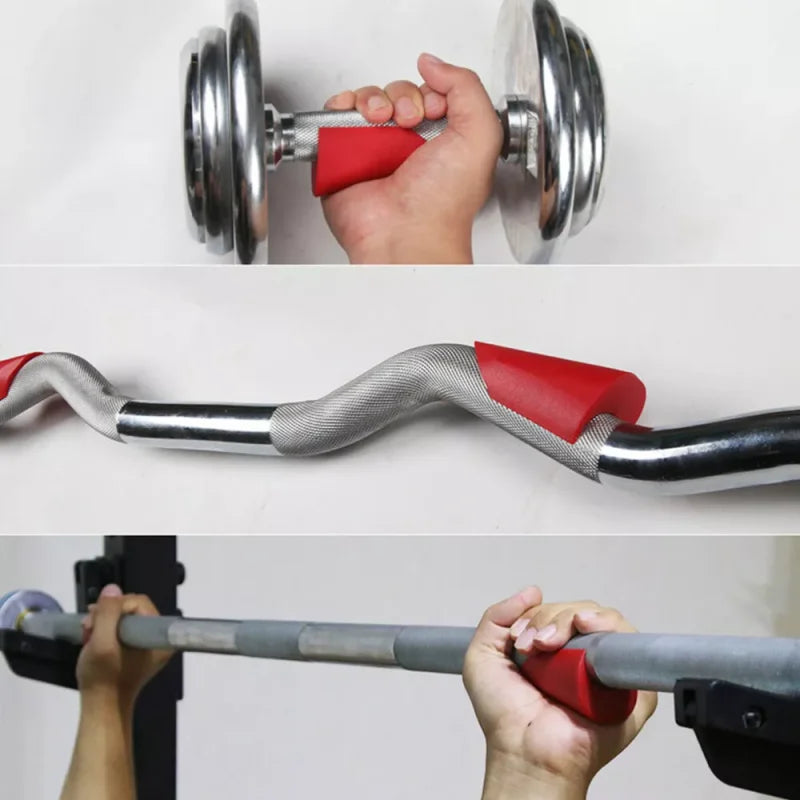 2Pc Dumbbell Handle Grip, Barbell Pull Up Bar Handle Grip, Fitness Extreme Grip for Handle Gym Barbell Weightlifting Bench Press - Sun Studio
