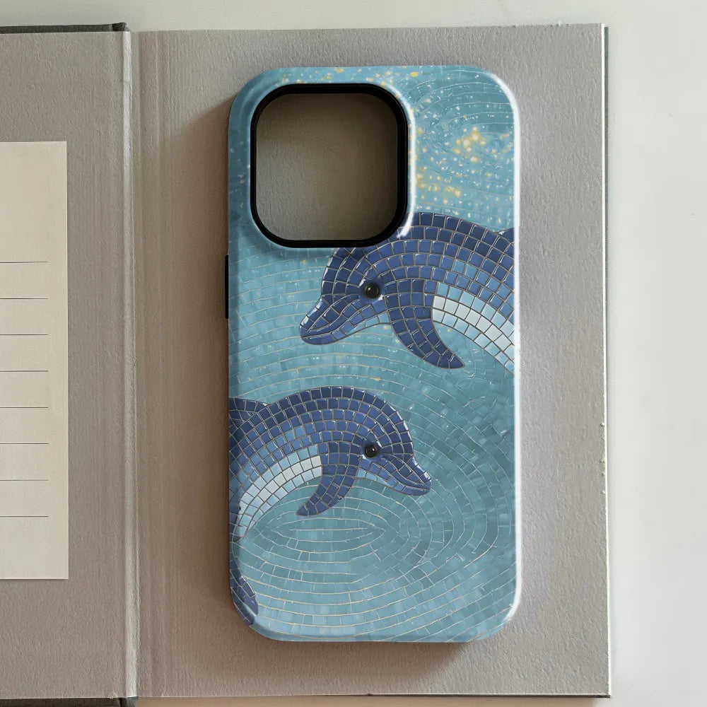 Luxury Clmj Brown White Mottled Phone Case for iPhone 17 16e 16 15 14 13 12 11 X XS XR XSMAX Air Pro Max Plus Double-layer Cover - Sun Studio