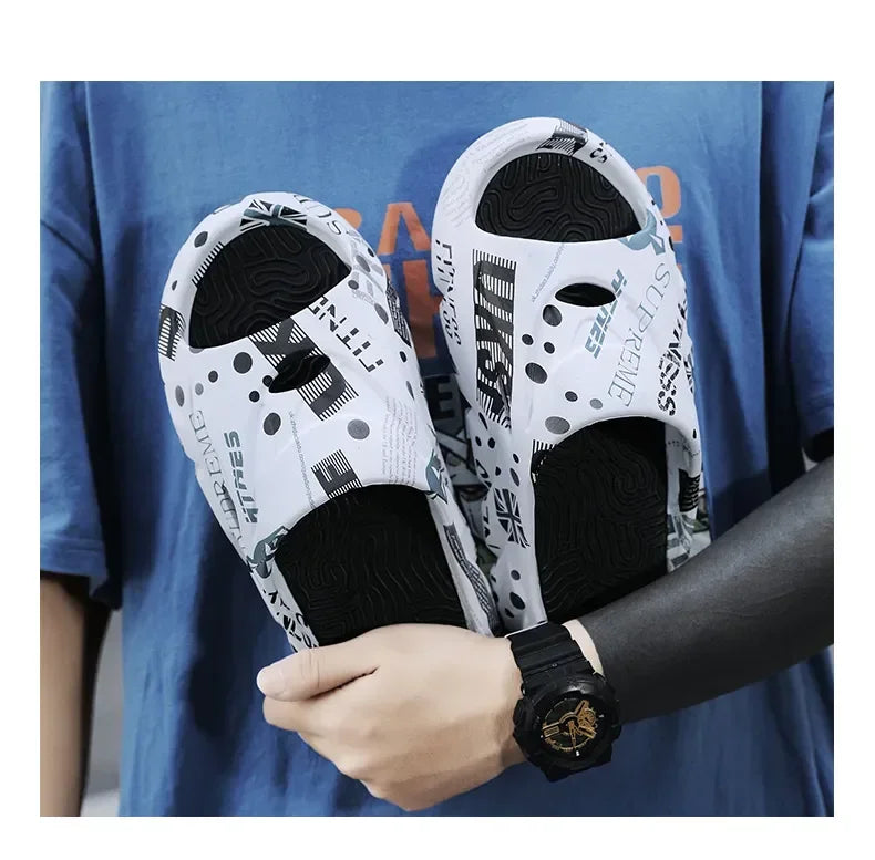 Original New Style Slippers Men's Sandals Summer Fashion Thick Bottom Anti-slip Slip-on Flip Flops Camouflage Beach Slides Shoes - Sun Studio