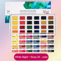 WHITE NIGHT ROSA Solid Watercolor 16/24 Colors Academy Paint Full Block Solid for Fine Arts and Watercolor Painting - Sun Studio