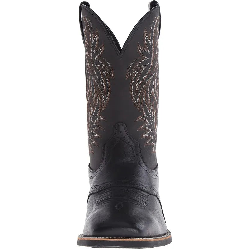 Men High Boots Embroidery Retro Handmade Mens Boots Western Cowboy Boot Pointed Toe Boots Hand Stitching Outdoor Men's Shoes - Sun Studio